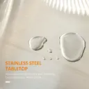 HOMCOM Wooden Kitchen Island on Wheels, Serving Cart Storage Trolley with Stainless Steel Top, Drawer, Side Handle and Rack W image 4