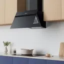 Ciarra Convection Headless Slanted Hood, Matte Black Glass 60CM, Writable, App/Wi-Fi Control, A+++ image 4