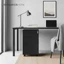 SONGMICS HOME Meuble pour Documents en Métal, Classeur Mobile, Support pour Imprimante, avec Serrure, 4 Tiroirs, Pré-Assemblé, Bureau, 45,1 x 39 x 69,3 cm, Noir image 3