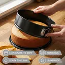 PURECOOK Moules à Gâteau en Acier au Carbone | Noir | avec Fermetures | Ensemble de 3 Moules Ronds Antiadhésifs image 3