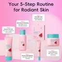 QUIYUM Watermelon Skincare Set (12pcs): Includes Cleanser 100g, Toner 160ml, Serum 2ml×10, Eye Cream 20g, Cream 50g, plus Nail Stickers, Makeup Case, Makeup Bag, Headband, Eye Mask, Soap Flower, and Cleansing Brush. image 4