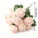 Yuejia Bouquet de roses artificielles en soie 48 cm - Rose image 1