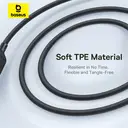 Baseus Silky One-for-Three Fast Charging Cable USB-A to M+L+C 100W 1.5m Cosmic Black image 7