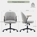 CLIPOP Home Office Chair Fabric, Ergonomic Computer Desk Chair, Swivel Chairs with Arms and Wheels, Padded Cushion Seat & Back Support for Study, Work Modern 0700 light grey single 61*63.5*95 cm image 2