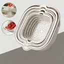 BJ Gray and White Drainage Basket Six-Piece Set image 1