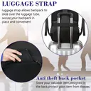 Sac à dos professionnel 15,6 pouces voyage ordinateur portable avec port USB rechargeable déperlant, sac journalier travail université ordinateur hommes femmes, noir, promotion Nouvel An, cadeau tendance image 3