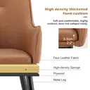 CLIPOP Occasional Dining Chairs Set of 2 Faux Leather Padded Kitchen Chair Accent Armchair with Backrest and Metal Legs, Lounge Living Room Reception Chairs 0224 brown 56*50*89 cm image 6
