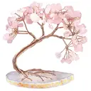 JU7CER Arbre de vie porte-bonheur courbé en cristal naturel rose image 1