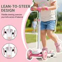 Neuleb Balancing Kick Scooter with Light Up Wheels, Extra Wide Deck, 3 Wheel Platform, Foot Activated Brake, 30Kg Limit, Kids & Toddlers Girls or Boys, for Ages 3 and Up, Pink image 3