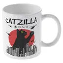 Alphynix 1pc 11oz White Mug with "CATZILLA" Monster Cat Design and Japanese Text, Unique Pop Culture Christmas or Thanksgiving Gift image 3