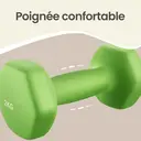 JOYFURNOSLot de 2 haltères, Poids en néoprène 2 x 2 kg, Hexagonaux, Pour entraînement à domicile et remise en forme, Vert image 5