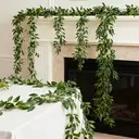 Wei's Moment Lot de 2 guirlandes de feuilles de saule artificielles en soie vert - 1,7 m image 2