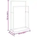 2-Tier Single-Rod Standing Towel Organizer Black Metal Freestanding Rack Double-Layer Holder for Bath Linens & Blankets image 7