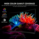 Gawfolk Moniteur incurvé 24,5 pouces 1K Full HD, Taux de rafraîchissement 100 Hz, Temps de réponse 1 ms (MPRT), Courbure 3000R, Haut-parleurs intégrés, AMD FreeSync, Protection oculaire, Antireflet, Faible latence d’entrée, HDMI, Support VESA 75 x 75 mm, Noir image 3