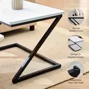 CLIPOP White High Gloss Coffee Tables for Living Room Set of 2 with Storage Drawer, Modern Rectangle Tea Tables, Centre Table image 3