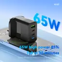 PAVAREAL K127CTC British standard GaN A+C+C PD65W charger set (dual flash charging) black image 1