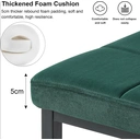 CLIPOP Dining Room Bench Seat Velvet Padded Cushioned Hallway Benches with Metal Frame Lounge Long Dinner Stool Green image 5