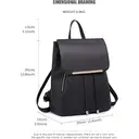 Miss Lulu Women's PU Leather Waterproof Fashion Backpack with Long Purse, Medium Black for School Work Travel image 1