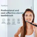 Sunluxy Sonic Electric Toothbrush – 5 Cleaning Modes, 40,000 VPM, 60-Day Battery Life, Rechargeable Travel Electric Toothbrush, Includes 8 Brush Heads, Smart Timer, T5 Black image 1