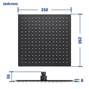 DERW Tête de Douche Carrée 25 x 25 cm en Acier Inoxydable, Finition Noir Mat, Buses en Silicone Anti-Calcaire, Orientation Réglable à 360° image 4