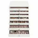 JOYFURNOS Schmuck-Organizer mit Schubladen, 8-stöckige Aufbewahrungsbox, Große Kapazität, Moderne Geschenkidee, Für Schlafzimmer, Weiß image 1