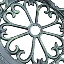 Outsunny Banc de Jardin 2 Places Style néo-rétro Motif Rose Lignes fuselées 100L x 54l x 78H cm Fonte d'aluminium Vert Vieilli image 7
