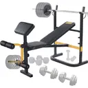 SPORTSOUL Banc d'haltérophilie réglable avec développateur de jambes et rangement pliable, convient aux barres de 6' et 7', équipement de gym pour la maison et le commercial image 6