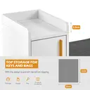 CLIPOP Shoe Cabinet with Seat Cushion, Shoe Storage Bench for hallway, Adjustable Compartment and Wooden Legs, 80 * 35 * 70 cm, White image 2