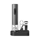 Cuisync Wine Opener Set, 5-in-1 Electric Wine Opener Gift Set, Stainless Steel Automatic Corkscrew with Foil Cutter, Vacuum Stopper, Aerator Pourer and Storage Base, Battery Operated Bottle Opener Gift Kit for Home Party, VBGS-KB1-602303SL image 0