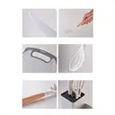 19-Piece Premium Knife Block Set With Silicone Utensils Kitchen Tool Set White image 1