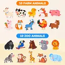 JoyCat Animal Series Wooden Fridge Magnets, Full-Back Magnetic Educational Toys for Toddlers and Kids Ages 2-5, 20 Piece Set image 1