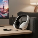 Turtle Beach Casque gaming filaire Airlite Fit pour Nintendo Switch, écouteurs 40 mm, micro antibruit basculant, coussinets maille jersey, connexion 3,5 mm, noir et blanc image 3