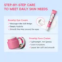 Quiyum Kit de soins à la rose musquée (9 pièces) - Nettoyant visage 50 g, Sérum 30 ml, Crème contour des yeux 20 g, Crème pour le visage 50 g, Crème anti-couches 30 g, avec pinces à cheveux, bandeau pour cheveux, éponge pour le visage, cadeau pour la Fête des Femmes image 7