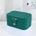 JORDAN&JUDY Multi-Layer Jewelry Box Small Earring Box Ring Storage Box Necklace Box Earring Jewelry Case - 2 Layer Dark Green image 2