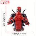 1pc Marvel Deadpool Piggy Bank Officially Licensed 3D PVC Waterproof Shatterproof Figurine Money Box Coin Bank Home Decor Collectible Desktop Organizer Savings Jar Heart Gift image 1