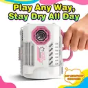 TOKKY Electric Bubble Gun for Kids, 36-Hole High-Density Bubbles, Leak-Proof Large Bottle, Colorful Lights, Includes Refill Fluid, Easy Assembly Outdoor Toy - Pink image 2