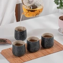 TEANAGOO Ceramic Japanese Tea Cup, 6.9oz/205ml, Charcoal Grey, H17, 4 Pcs/Box, Asian Tea Cup Set, New Year Sale , Top gift picks image 5