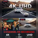 SJCAM M60S Caméra embarquée 3 canaux avec enregistrement 4K avant 2K arrière 1080P capteur IMX335 WDR H.265 image 2