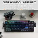 KEYSME Lunar 01 80%-Tri-Mode mechanische Tastatur, US-QWERTY-Layout, Gasket-Mount-Tastatur mit Rhythmusbeleuchtung, Hot-Swap-Schalter, programmierbarer Drehregler, PBT-Tastenkappen & 4000-mAh-Akku, Schwarz image 3