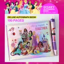 2pcs Disney Officially Licensed Disney Princess Deluxe Signature Autograph Book & Pen Set 100 Pages Sparkling Autograph Collector for Parties Magical Xmas Halloween Stationery Gift Shining Brighter Together image 4