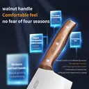 WANGMAZI Couteau à découper Cleaver - Série Shenmu Lu - Acier inoxydable 400 - Manche en noyer - 9,1 x 30,8 cm image 9