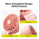 JISULIFE Life 7 Ventilateur portable 3-en-1 avec affichage LED - Rose image 8