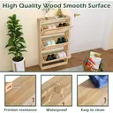 GRAVFORCE Shoe Cabinet Rattan Shoe Storage Cabinet Wood 3 Tier Slim Shoe Rack for Home Apartment Entryway image 4