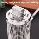 Huacan Panier de barbecue circulant amovible en acier inoxydable, outil de barbecue fumé, portable pour l'extérieur, 1 pièce image 5