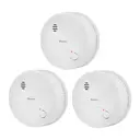 HEIMAN Smoke Detector, 10 Year Fire Alarm, EN 14604 Certified, Photoelectric Smoke Detector, Lithium Long Term Battery, Fire Detector, 85 dB Alarm (Pack of 3) image 0