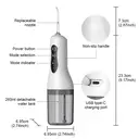 Sunluxy Portable Wireless Water Flosser – 140PSI High-pressure Pulsed Water Stream, 4 Modes, 260ml Detachable Tank, 50-Day Battery Life, Smart Memory Function, Equipped with 3 Types of Nozzles, Lightweight Design for Travel, L5 White image 9