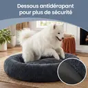 SONGMICS Panier pour chien en peluche en forme d’anneau avec housse amovible lavable gris foncé - 140 x 20 cm image 7