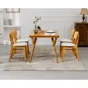 chairus Rattan Dining Chairs Set of 2 Kitchen Side Chairs with Wood Legs for Dining Room, PU Leather White image 6