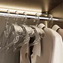 JORDAN&JUDY Household Transparent Non-Slip Plastic Hanger Anti-Slip No Shoulder Bumps 15 pcs image 3