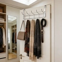 Essentials by Premier Over Door 10 Hook Hanger, Chrome Finish Rack With Multiple Hooks For Coats, Towels Or Bags image 3